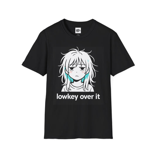 Lowkey Over It Anime Tee — Moody Girl Graphic T-Shirt