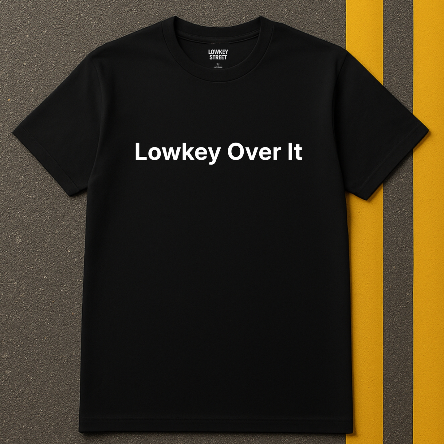 Lowkey Over It (single line design)
