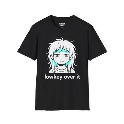 Lowkey Over It T-Shirt (cyan accent)